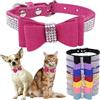 Hotlion Collare per cani con fiocco con strass, collare per cani regolabile, per ragazze e donne, grazioso e scintillante, per cani di taglia piccola, media e grande, rosa, M