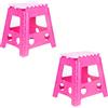 CREVICOSTA QUALITY MARK MARCAS DE CALIDAD Set di 2 sgabelli Pieghevoli Multiuso per la casa, Resina, Rosa, 40x32x39