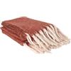 Home Deco Factory, TX0078, Plaid in Terracotta con Frange, Tessuto per Interni Elegante e Morbido, Ideale per Divano o Letto, di Facile Manutenzione, Dimensioni 120x150 cm, Colore Arancione
