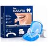 SULUMA Bite Bruxismo Notturno Professionale Antirussamento Digrignare Dentale Automodellante Uomo Donna Arcata Superiore 2 Taglie Medium Large Morbido Silicone 6 Compresse Disinfettanti