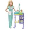 Barbie Carriere Playset Pediatra Bambola, 2 Neonati e Accessori, Giocattolo per Bambini 3+ Anni, GKH23
