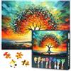 TISHIRON Puzzle da 1000 pezzi: finestra in vetro con albero della vita (50 x 70 cm) - Design dettagliato in vetro colorato, puzzle meditativo per la consapevolezza e le serate di gioco in famiglia