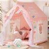 MUHMUH Tenda da principessa - Grande casa di gioco per ragazze, castello di gioco per bambini, regalo di Natale o compleanno, per giocare in interni ed esterni (rosa)