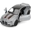 imtfzct Modellino di auto in lega BMW M4 CSL in scala 1:36, pressofuso, con funzione pullback, regalo di compleanno per bambini (grigio)