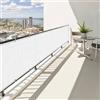 SUNNY GUARD Frangivisto Balcone 85x300cm Protezione Privacy,Protezione UV,Antivento e Impermeabile Copri Ringhiera Balcone per Giardino terrazza con Fascetta,Bianco
