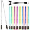GOMETY 1 coppia di bacchette luminose, 13 colori con cambio di colore LED, bacchette per batteria con interruttore one-touch, 2 modalità, ricaricabili tramite USB, per grandi eventi notturni