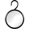 Mirrorvana Specchio da doccia antinebbia per rasatura con gancio per appenderlo, superficie infrangibile antinebbia e girevole a 360°, 43,2 cm (nero)