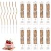 Cyiamku 60 candele di compleanno a spirale con supporti, candele per cupcake lunghi e sottili, torte e torte, candele dai colori brillanti per feste, matrimoni, anniversari e lauree (oro champagne)