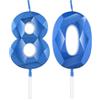 mciskin Candele blu reale per 80° compleanno, candela 3D numero 80 per torta, decorazioni per 80° compleanno per donne uomini, candele decorazioni blu Torta Topper per feste Suppie