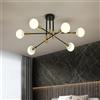 HYDMALDOU Sputnik Lampadario E27 Industrial Plafoniera Soffitto 6 Luci DIY Vintage in Metallo Luce a sospensione Nero e Oro Plafoniera per Soggiorno Cucina Camera da Letto Sala da Pranzo Loft