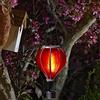 Garden Mile Palloncino Fiesta, lanterna da appendere a mongolfiera, realistica, ad energia solare, in metallo, colorata, per uso interno ed esterno, novità per illuminazione da patio (rosso)