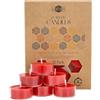 Danilovo - Candele Decorative in Cera d'Api - Candele Naturali, Piccole Rotonde con Stoppini in Cotone - Durata: 4 Ore - Set di 12 Candele Cera D'api Naturale - Porta Candela in Plastica Riciclata