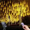 TIANHOO Pioggia di Meteoriti con 10 Tubi Luminosi di 30cm, 240LEDs Meteor Shower Luci Solari Giardino con telecomando, Impermeabile Luci Della Pioggia di Meteore Esterno per Giardino.