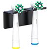 GGQ Portaspazzolino elettrico supporto per spazzolino da denti senza foratura, supporto per testine di ricambio in antiruggine, supporto per spazzolino da denti montaggio a parete (Nero, Piccola)