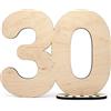 HAGEFOL Libro degli ospiti in legno con numero 30 - da scrivere come regalo con supporto e porta candele di compleanno - per 30. compleanno, 30 anni di anniversario o matrimonio