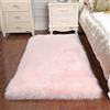 Cumay Faux Tappetto di Pelle di Pecora Tappeto, 60x90 cm, Imitazione Lana, Adatto per Tappeto per Soggiorno, Lunga Pelliccia Morbida, soffice, Tappetino per Il Letto, Divano (Pink, 60 x 90 cm)