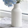 Vexaflow Vaso in Ceramica 20 cm, per Casa, Soggiorno, Camera da Letto, per Fiori Freschi e Secchi, Vaso Decorativo per Erba delle Pampas, Stile Boho Moderno con Scanalature