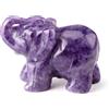 Naapesi 1,5 '' Cristallo di Quarzo Naturale Elefante, Ornamento di Elefante, Cristallo Naturale Grezzo Figurine Della Statua Dell'elefante del Quarzo, per Decorazione Della Casa e Dell'ufficio (Viola)