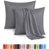 Utopia Bedding - Federe Set Di 2-60 x 60 Cm - Copricuscino In Poliestere - Morbida Spazzolata Microfibra Federe Con Chiusura A Busta - Grigio