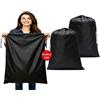 Dmjia® Sacchi 2 Pezzi Pieghevole Bianca Sporca 60 x 90 cm - Capacità 120L - Con Coulisse Panni Sporchi (Nero)