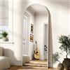 BEAUTYPEAK Bogen - Specchio da pavimento con supporto per camera da letto, soggiorno o spogliatoio, 142 x 52 cm, colore: Bianco