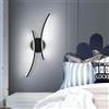 Goeco Applique da Parete LED 20W 44CM 6500K Luce Fredda Lampada da Parete Curva in Acrilico per Camera da Letto, Soggiorno, Corridoio, Nero
