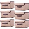 NCRGB Scatole Portaoggetti in Tessuto,Scatole Portaoggetti Scatole per Armadio con Coperchio Set,Pieghevole,Contenitore per Armadio,Vestiti,Armadi (26×19×16cm/6pack, Beige Giallo)