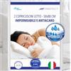 Allergosystem 2pz. Federa Copricuscino Antiacaro Impermeabile 50x80cm - Federe Cuscino Letto Matrimoniale Anallergico MADE IN ITALY - Linea Protect