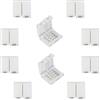 LitaElek Connettore strip LED a 4 pin con clip fissaggio Connettore a nastro LED RGB 5050 Raccordo rapido per luci di striscia LED SMD 5050 RGB da 10mm di larghezza, Saldatura gratuita (10 pezzi)