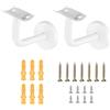 QUARKZMAN 2pz Staffe per Corrimano in Acciaio Inossidabile, 3 Supporto Corrimano Curvo Staffa Corrimano Scale per Corrimano Tondo con Vite di Montaggio per Ringhiera Scale, Bianco