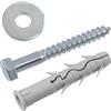 AERZETIX - Kit di 4 tasselli con flangia Ø16x100 mm in nylon con alette + 4 viti tirafondo Ø12x100 mm + 4 rondelle larghe per bullone M12 | per fissaggio su calcestruzzo mattoni cemento