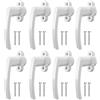 BORDEAG Set di 8 Maniglie per Porte Finestre, Bianco Maniglia Porta, Maniglia Porta Finestra in Alluminio, Maniglia per Finestra Installazione Semplice Maniglia per Finestra, Porte del Balcone e Terrazze