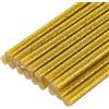 QUARKZMAN 16Pz Stick Colla a Caldo Dimensioni Standard per Pistola 7mm x 200mm Colla a Caldo Bastoncini Piccoli Ricariche, Glitterato Oro