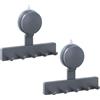 Daelesr Set di 2 Ganci Ventosa Senza Trapano, Portasciugamani Adesivo, Ganci per Doccia Senza Residui, per Piastrelle Lisce & Vetro, Bagni, Cucine o il Lavabo (Grigio)
