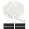 PATIKIL Kit Cordone Stufa 12mm x 3 Metri, Cordone Rotondo In fibre Di Vetro Resistente Ad Alta Temperatura Guarnizione Di Sostituzione Con 4 Pezzi Nastro Giunzione Per Stufe Porte, Bianco