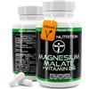 TUDIMO Magnesio Malato Vegan e Vitamina B6 - 1000 mg | 150mg di Magnesio Elementare + Vit B6 per Capsula - 75 Capsule (Scorta 2+ Mesi) con 150 mg di Malato di Magnesio Polvere Minerale (Magnesium Malate)