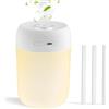 Kissleaf 650 ml, mini umidificatore per camera da letto/cameretta dei bambini/piante, 15 H, lunga durata, 28 dB, silenzioso, batteria di tipo C, umidificatore elettrico (luce calda 3)