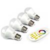 LIGHTEU, Mi-Light Remote Control System 4 Confezione: 4 x 6W E27 LED 1,6 milioni Colore lampada bianca calda per Mi-Light dimmerabili 2.4Ghz RF Remote Control System [Classe energetica A +]