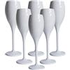 AIOS Bicchieri da champagne bianchi di alta qualità in policarbonato infrangibile riutilizzabile lavabile in lavastoviglie di Avenue 180 ml / 6 once (set di 6)