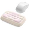 MEATANTY Poggiapolsi ergonomico per mouse in schiuma memory - Morbido, traspirante, antiscivolo, confortevole supporto polsi per ufficio, laptop & gaming, design bicolore in bianco crema & rosa