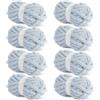 HOMBYS Filo di ciniglia grosso grigio riso per uncinetto, filato spesso e soffice per lavorare a maglia, filato grosso super voluminoso, per lavori a maglia a mano, filato morbido e soffice,