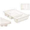 PARENCE. - Scolapiatti in plastica con scomparti XL - Range piatti, bicchieri e posate - Scolapiatti compatto 29,5 x 40 x 8 cm - Asciugatura rapida cucina