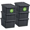SmartStore - 31L - Set di 6 scatole in plastica riciclata, 100% riciclata, Grigio Tortora, 50 x 39 x 26 cm, 31l