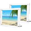 TUKA-i-AKUT 2X Acrilico Cornice Portafoto per Foto di 13x18cm, Cristallo Trasparente a Doppio Acrilico Pannello, Cornice per Display da Tavolo per Documenti Certificati Volantini Poster, TKD9400-7z-2x
