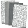 DII Cleaning Collection Microfibra Multiuso, Damasco Grigio, Dishtowel Set, 4 unità