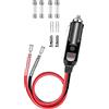 Liwinting Spina Accendisigari Spina Accendisigari per Auto 12V/24V Cavo di Alimentazione Accendisigari per Auto 0,3 m