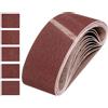 sourcing map Nastri abrasivi in ossido di alluminio, grana 80/100/120/150/180, 10 pezzi, 100 mm x 610 mm, per lavorazione del legno, lucidatura dei metalli, affilacoltelli