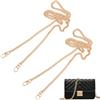 LOLANIUT Set da 2 Catene per Borsa Oro 120 cm, Catenella per Borsa in Metallo Solido, Tracolla in Metallo Dorata Universale per Borse e Borse a Uncinetto, Catena per Borsa Chic per Sostituzione