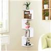 powerking Scaffale angolare da parete, bianco a 5 ripiani, mensole sospese, organizer per soggiorno, camera da letto, bagno, casa, ufficio, decorazioni per piccoli spazi