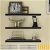 THATSRAD 3 Pezzi Mensole da Parete Scaffale da Parete Mensole a Muro in Legno Nero 40*15cm Mensola in Legno MDF Scaffale Galleggiante da Parete per Camera da Letto Soggiorno Cucina Bagno e Ufficio